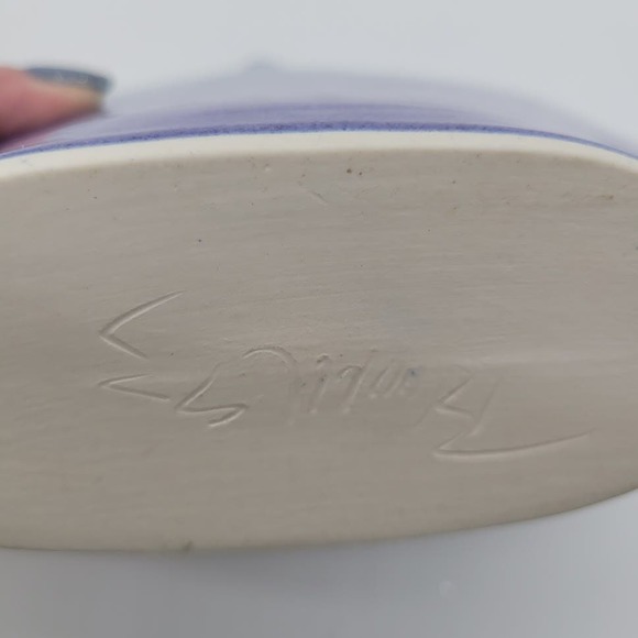 VTG Robin & Billie Bloom Signed Wee Bud‎ Vase Purple Blue Glaze - Picture 5 of 8